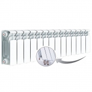 Биметаллический радиатор Rifar Base Ventil 200, 14 секций, с нижним левым подключением