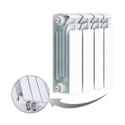 Биметаллический радиатор Rifar Base Ventil 350, 4 секции, с нижним левым подключением