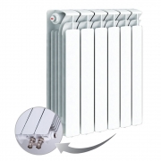 Биметаллический радиатор Rifar Base Ventil 500, 6 секций, с нижним правым подключением