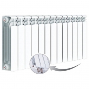 Биметаллический радиатор Rifar Base Ventil 500, 13 секций, с нижним правым подключением