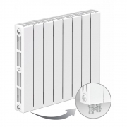 Биметаллический радиатор Rifar Supremo Ventil 500, 8 секций, с нижним левым подключением