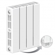 Биметаллический радиатор Rifar Supremo Ventil 350, 4 секции, с нижним подключением