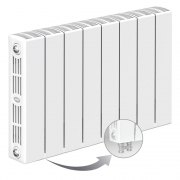 Биметаллический радиатор Rifar Supremo Ventil 350, 8 секций, с нижним подключением