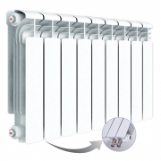 Алюминиевый радиатор Rifar Alum Ventil 350, 9 секций, с нижним левым подключением