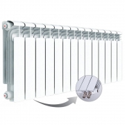 Алюминиевый радиатор Rifar Alum Ventil 350, 14 секций, с нижним правым подключением