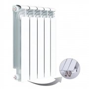 Алюминиевый радиатор Rifar Alum Ventil 500, 5 секций, с нижним левым подключением