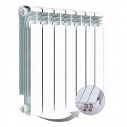 Алюминиевый радиатор Rifar Alum Ventil 500, 7 секций, с нижним левым подключением