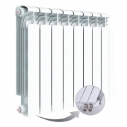 Алюминиевый радиатор Rifar Alum Ventil 500, 8 секций, с нижним левым подключением