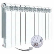 Алюминиевый радиатор Rifar Alum Ventil 500, 11 секций, с нижним левым подключением
