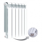 Алюминиевый радиатор Rifar Alum Ventil 500, 6 секций, с нижним правым подключением